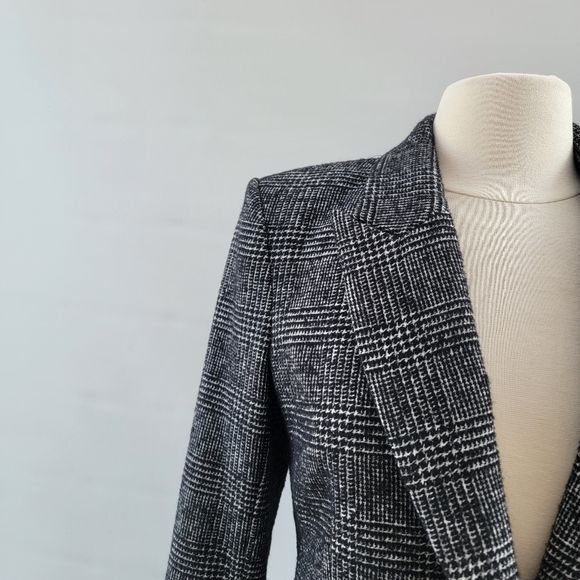 Veronica Beard Melvin Dickey Black Plaid Tweed Wool Blazer Size 8 Minimalist - Picture 4 of 16
